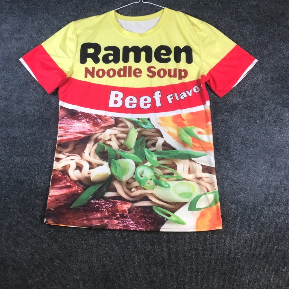 Unbranded Ramen Noodle Soup Beef T-Shirt Mens Medium Multicolor Good Graphic Tee